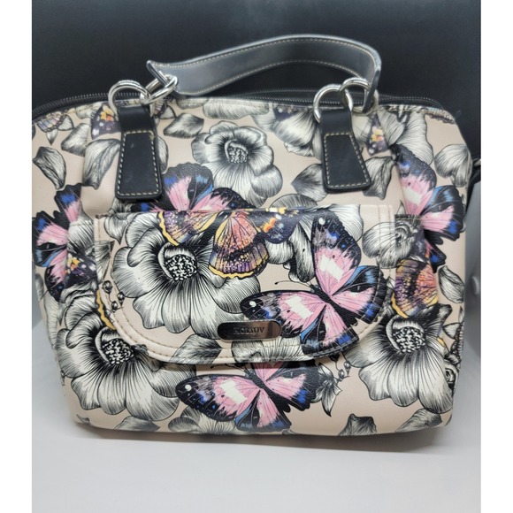 KOLTOV Women's Multi Color Butterfly Print  Shoulder Hand Bag Adjustable Strap - Picture 1 of 12